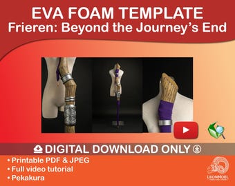 Fern Staff EVA Foam Template Full Set + YouTube Tutorial | Frieren: Beyond Journey's End Cosplay Prop Pattern PDF