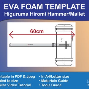 Jujutsu Kaisen Higuruma Hiromi Hammer Mallet EVA foam template