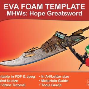 Plantilla de espuma EVA para la Espada Grande Hope de MHW