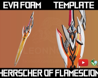Kiana Kaslana Herrscher of Flamescion Cosplay Sword Template