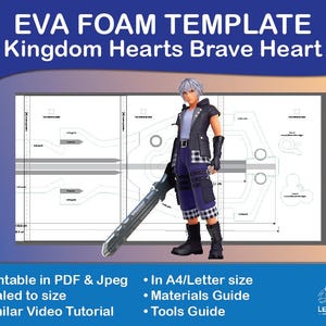 Kingdom Hearts Brave Heart EVA foam template