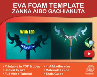 Gachiakuta Zanka Staff Aibo Pepakura EVA foam template