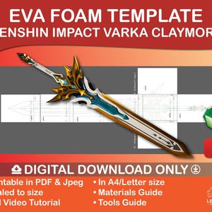 Genshin Impact Varka Claymore EVA foam template