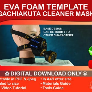 Gabarit de masque nettoyant Gachiakuta Pepakura en mousse EVA