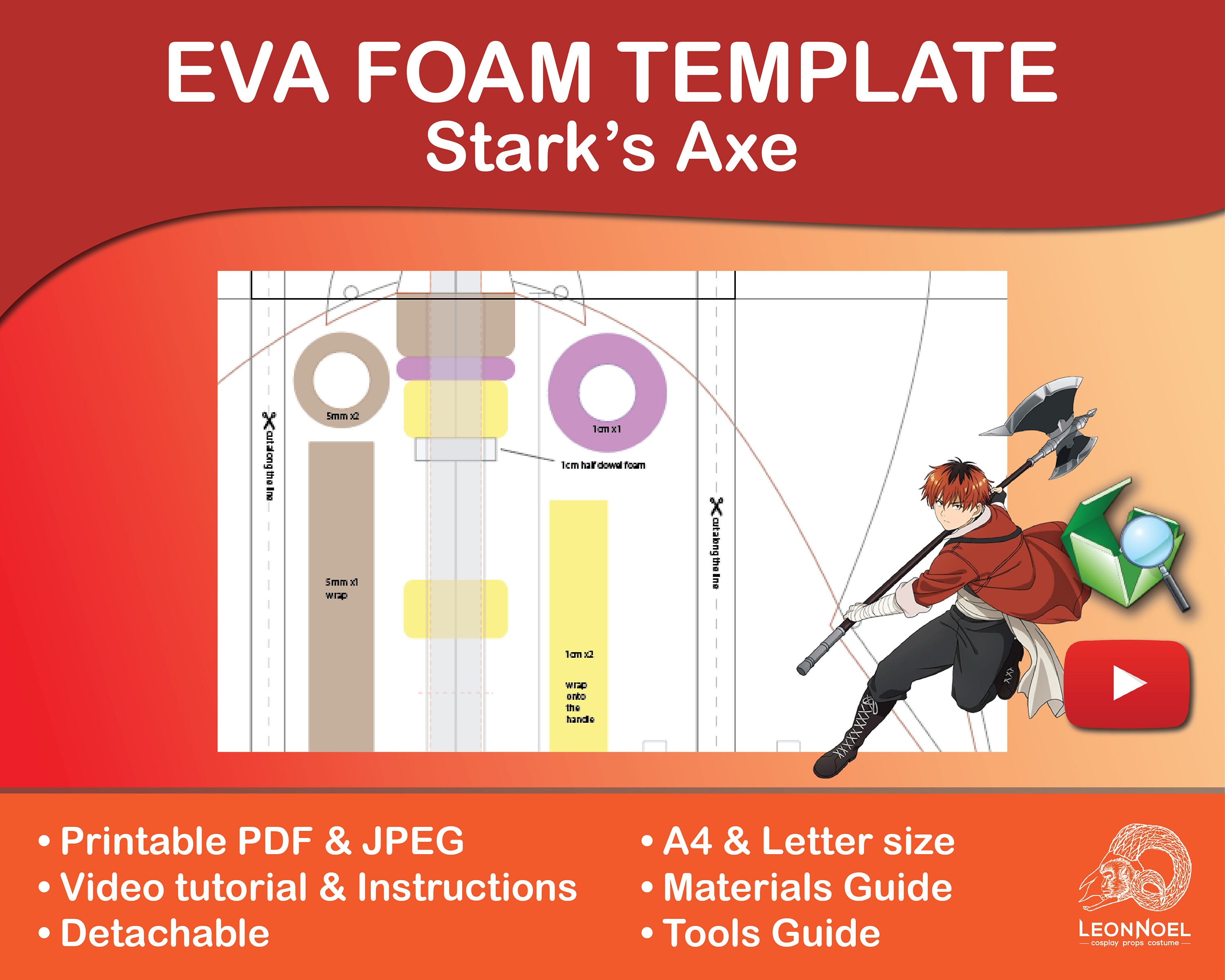 Stark's Axe EVA Foam Template - Etsy