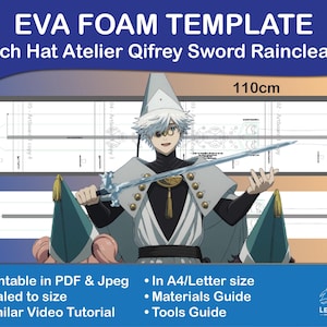 Witch Hat Atelier Qifrey Raincleaver Sword EVA foam template