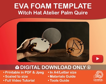 Palm Quire Magic Notebook EVA Foam Template Full Set + YouTube Tutorial | Witch Hat Atelier Cosplay Prop Pattern PDF