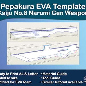 Kaiju No.8 Narumi Gen Gunblade Pepakura EVA foam template