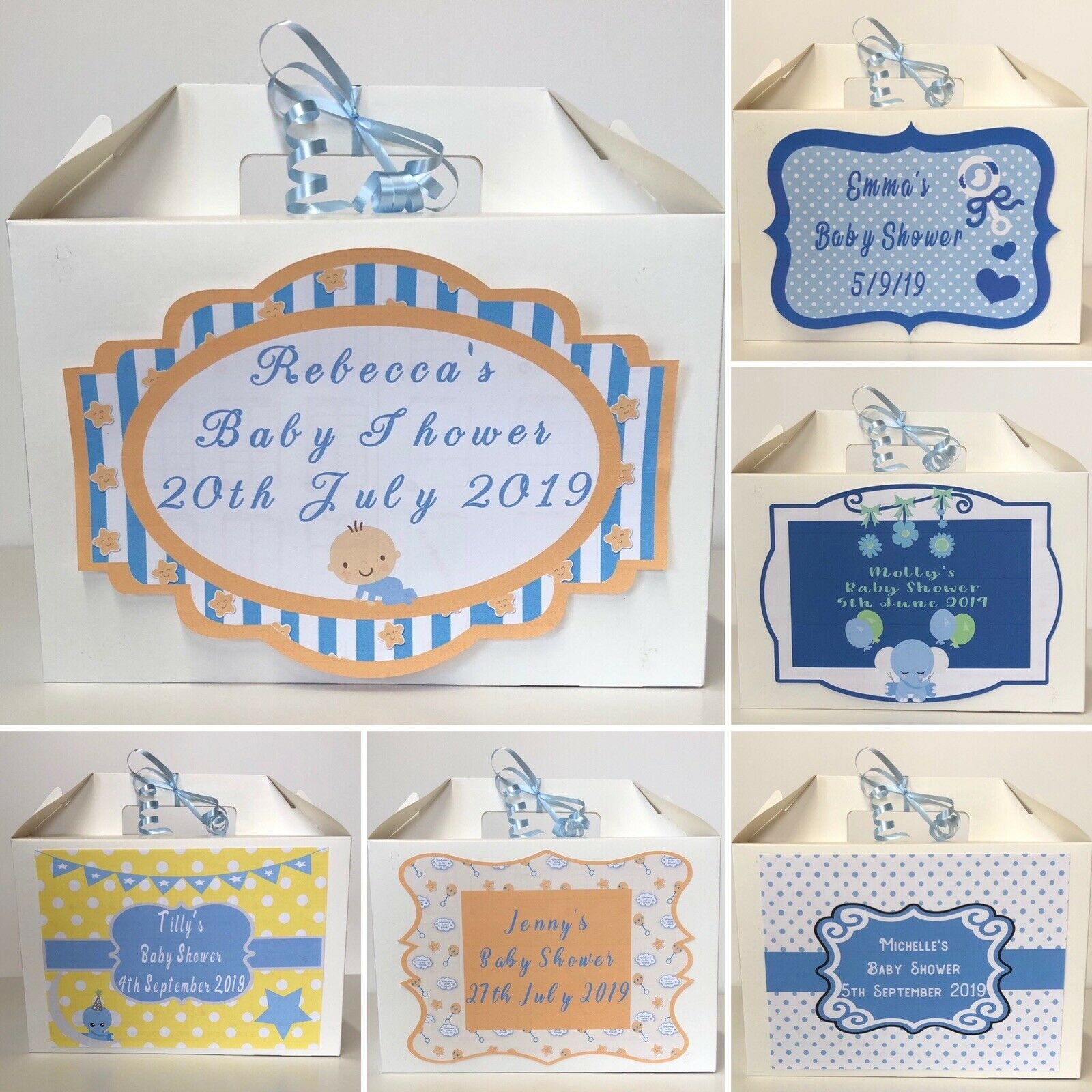 Personalised Baby Shower Gift Box Baby Boy Thank You Party New Etsy