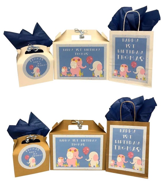 Personalised Boys 1st Birthday Gift Box Gift Bag Sweet Bags Etsy
