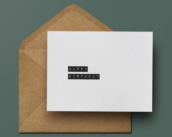 Label Happy Birthday Card | Minimalist Greeting Card | aloe&march