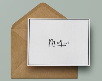 Merci Thank You Greeting Card | Minimalist Greeting Card | aloe&march