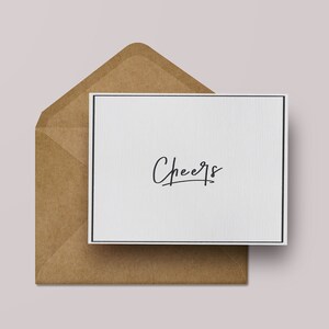 Tarjeta de felicitación con mensaje Simple Cheers / Tarjeta de felicitación minimalista / aloe&march