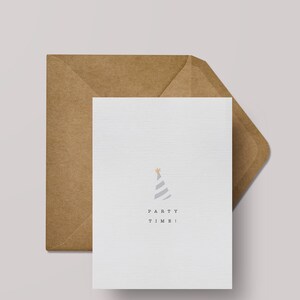 Carte de voeux de l’heure de la fête | Carte de félicitations | Carte de vœux minimaliste | aloe&march