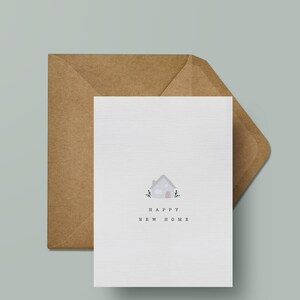 Bonne nouvelle carte de voeux pour la maison | carte de voeux minimaliste | aloès et mars
