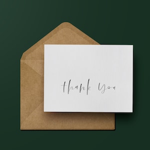 Elegante tarjeta de felicitación de agradecimiento / tarjeta de felicitación minimalista / aloe&march