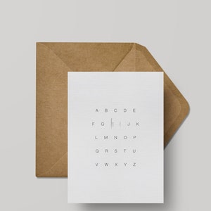 alphabet "bonjour" carte de vœux | Bonjour carte de vœux | carte de voeux minimaliste | aloès et mars