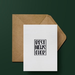 Meilleures nouvelles jamais carte de voeux | Carte nouvelles passionnantes | Carte de vœux minimaliste | aloe&march