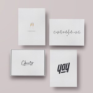 Ensemble de 4 cartes de voeux Célébrez | carte de voeux minimaliste | aloès et mars