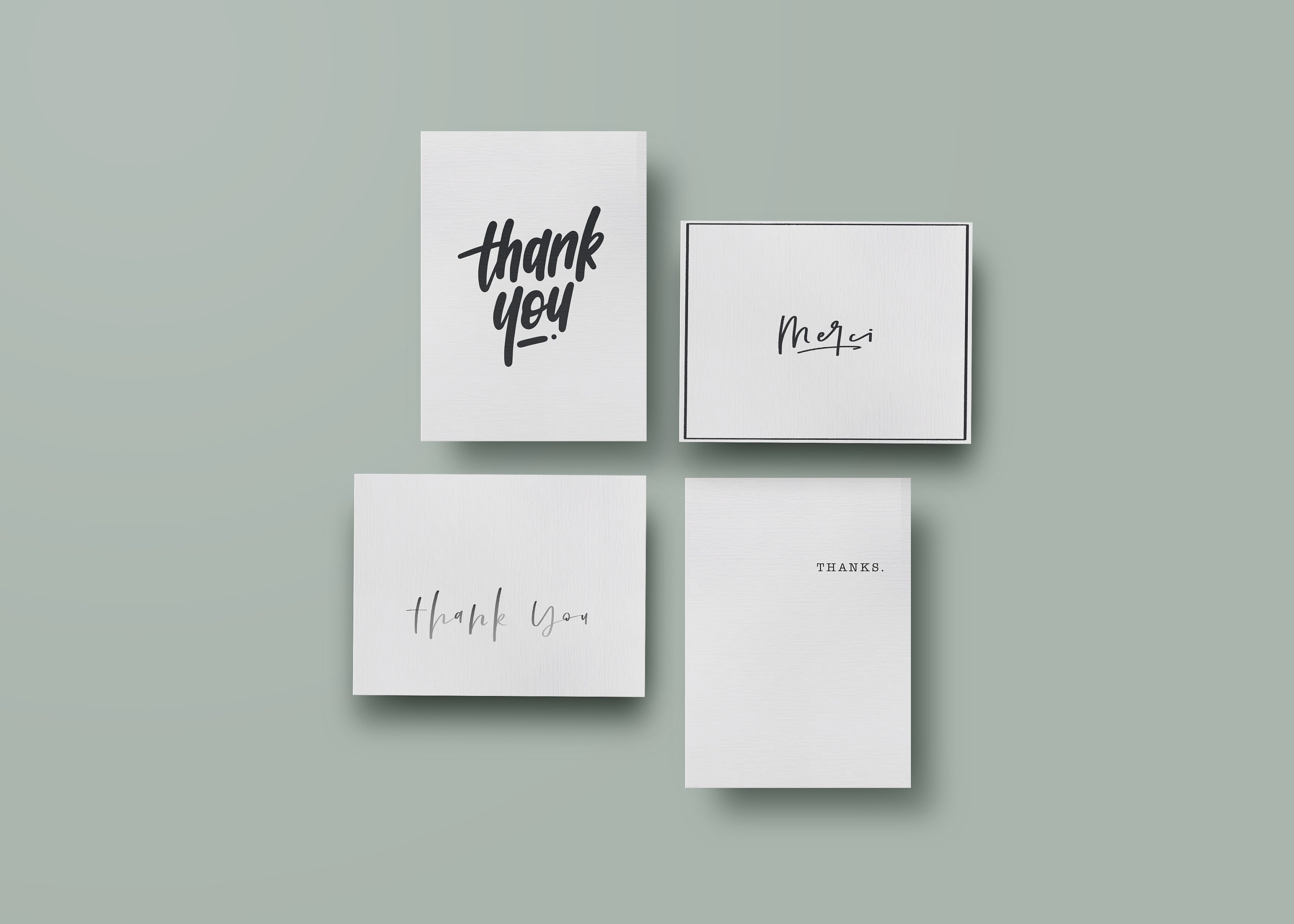 Thank You Card with Heart CD-045 Minimalist Cute Thank You Notecard Blank Inside Simple Thank You Note Card