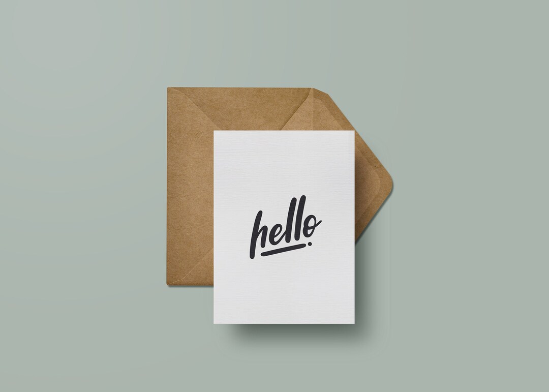 Hello Greeting Card | Minimalist Greeting Card | Aloe&march - Etsy