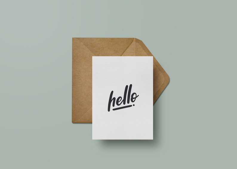 Hello Greeting Card | Minimalist Greeting Card | Aloe&march - Etsy