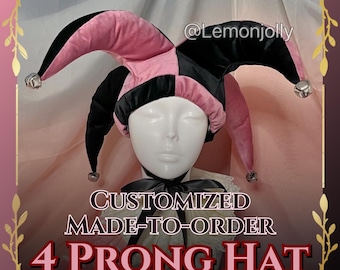 Customized 4 prong Court Jester Hat / Clown / Circus / Joker / Mardi Gras