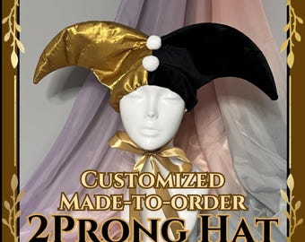Customized 2 prong Court Jester / Clown / Circus Joker / Lolita coord / OC / Game cosplay