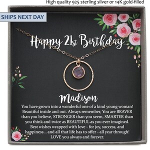 Personalized 21st Birthday Gift for her Jewelry, Birthstone Necklace, Birthday Gift ideas Gift for 21st birthday Girl Twenty First Birthday