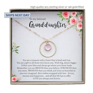 Granddaughter Gift from Grandma, Granddaughter Necklace, Granddaughter Birthday gift, Granddaughter Wedding Gift