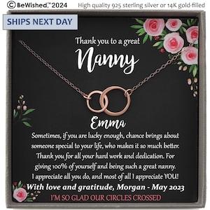 Nanny Gift for Babysitter Gift for Daycare Provider Gifts Childminder Gift Thank you gift, Personalized Gift for Nanny Personalized Nanny