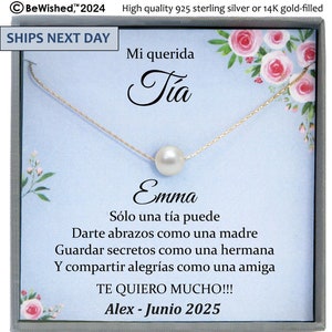 Tía Gift for Tía Gift Idea, Regalo para Tia Birthday, Spanish gift, Promoted to Tia Necklace, Best Tia