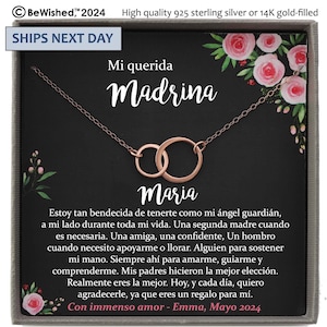 Madrina Gift, Regalo para Madrina Necklace, Collar Regalo para mujer, Spanish Godmother, Personalized Gifts Español, Bewished Gifts