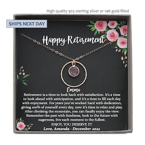 Retirement Gifts for Women, Retirement Necklace: Colleagues, Leave Job, Jewelry from Coworkers, Retirement Party, Personalized Gift
