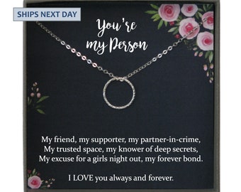 Youre my Person Necklace, You are my Person Gift, Best Friend Necklace, you're my person Friendship bff