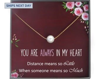 Long Distance Relationship Necklace, Long Distance Gifts family Best Friend Friendship Girlfriend Mom Moving Away Gift goodbye gift Farewell