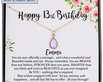 13th birthday girl, 13th birthday gift official teenager, Thirteenth Birthday Necklace, gift for 13 year old girl gifts, Teen birthday
