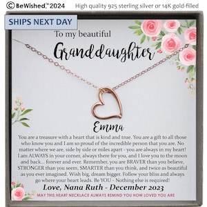 Granddaughter Gift from Grandma, Personalized Granddaughter Necklace, Granddaughter Birthday gift, Granddaughter Wedding Gift