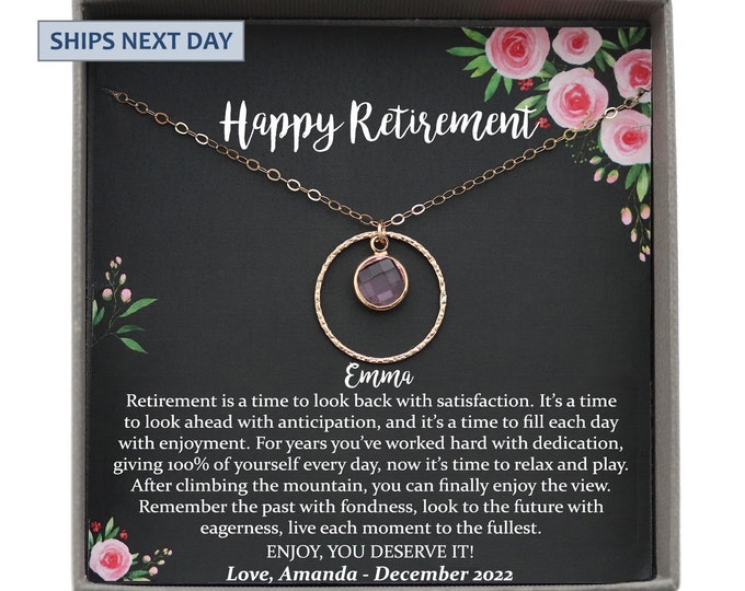 Retirement Gifts for Women, Retirement Necklace: Colleagues, Leave Job, Jewelry from Coworkers, Retirement Party, Personalized Gift