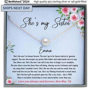 Sister Gift Necklace – Personalized Jewelry for Birthday, Christmas, Mother’s Day, Wedding, or Big and Small Sister Appreciation