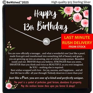 LAST MINUTE Gift, 13th Birthday Girl, 13th Birthday Gift, Thirteenth Birthday Necklace, Gift for 13 year old Girl Gifts, Ready To Gift