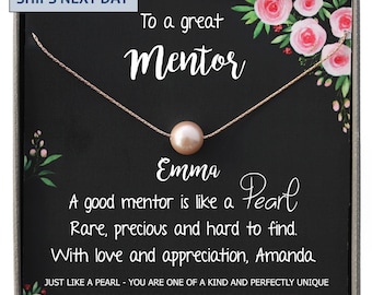 Mentor gift for Women Necklace: Gift for Boss, Teacher, Professor, Tutor, Thank You Gifts for Women, Appreciation Gifts, Personalized