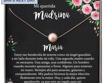 Madrina Gift – Regalo Personalizado, Necklace for Spanish Godmother, Christmas, Birthday, Mother's Day or Wedding Gift