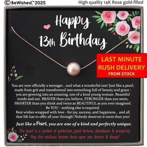 LAST MINUTE 13th Birthday Girl Gift, 13th Birthday Gift Official Teenager, Thirteenth Birthday Necklace, Gift for 13 Year Old Girl Gifts