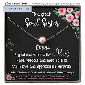 Soul Sister Gift, Best Friend Necklace Soul Sister Necklace Best Friend Gift Christmas Thank You Gift for Friend Best Friend Christmas Gift