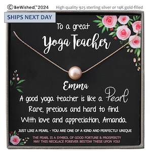 Yoga Teacher Gift, Yoga Teacher Necklace, Yoga Instructor Gift, Yoga Gifts for Women Christmas Gift, Yoga Personal Trainer Personalized Gift