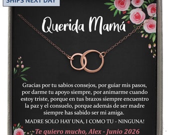 Regalo para Mamá, Madre Necklace, Spanish Mother Birthday, Joyería Para Mamá, Feliz Cumpleaños mama Querida Spanish mother of the bride gift