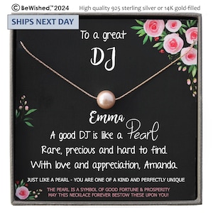 DJ Gift for DJ thank you Gift ideas for DJ Gifts, Wedding Dj, Disc Jockey Female Dj Necklace, Club Dj Girls Ladies Personalized Dj Women