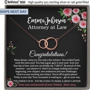 Law School Graduation Gift for Her, Personalized graduation Gift Necklace, Custom Graduation Gift for New Attorney at law, Bewished Gifts