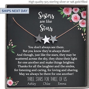 Sisters Necklace, Sister Gift Ideas, Sisters are like Stars, Two Sisters Necklace, Big Sister Gift, 2 Sisters Birthday